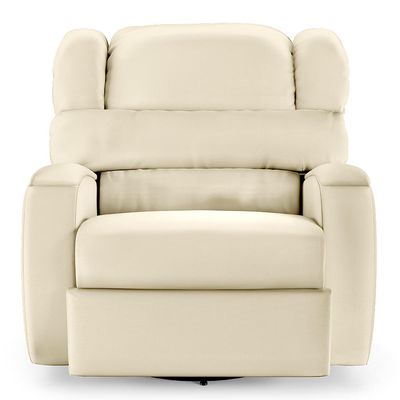 Poltrona do Papai Sala de Cinema Reclinável Kylie Glider Manual Giratória Massagem USB PU Bege G23