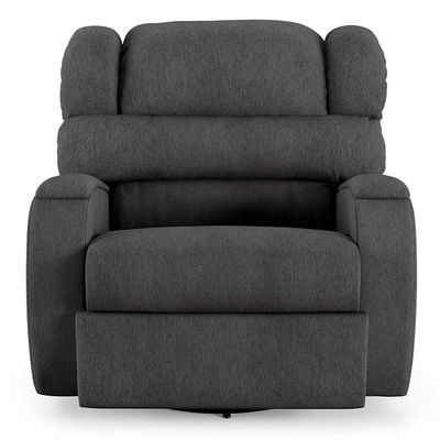 Poltrona do Papai Sala de Cinema Reclinável Kylie Glider Manual Giratória Linho Chumbo G23