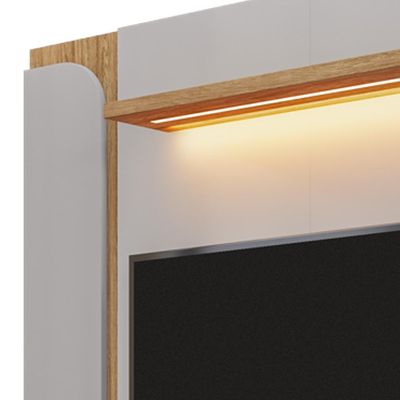 Painel Para TV 75 Pol Com LED 180cm Maresca B02 Off White Cinamomo - Lyam Decor