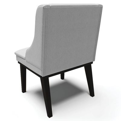 Kit 3 Cadeiras Decorativas Sala de Jantar Base Fixa de Madeira Firenze Linho Cinza/Preto G19 - Gran Belo