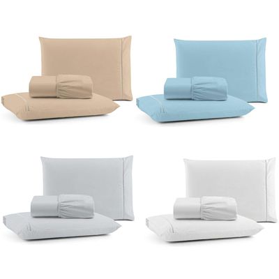 Kit Jogo de Cama Lençol Mirante King 3 Peças com 4 Un. Cores 1 - 100% Algodão