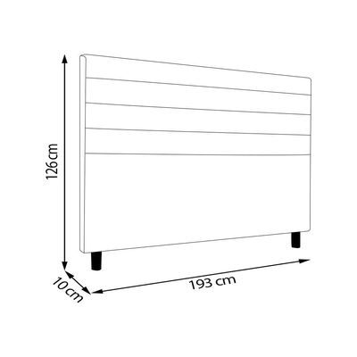 Cabeceira Decorativa Bacoli King 193cm Veludo Marrom - Gran Belo