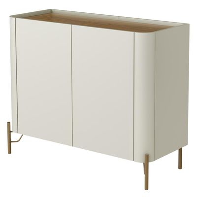 Buffet Para Sala de Jantar 2 Portas 1 Gaveta Pés Industrial Dourado Naim I03 Luna Louro - Lyam
