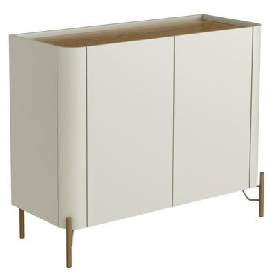 Buffet Para Sala de Jantar 2 Portas 1 Gaveta Pés Industrial Dourado Naim I03 Luna Louro - Lyam