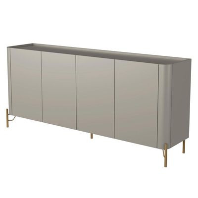 Buffet Para Sala de Jantar 4 Portas 1 Gaveta Pés Industrial Dourado Naim I03 Grigio - Lyam