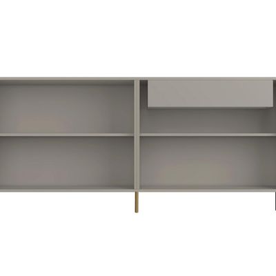 Buffet Para Sala de Jantar 4 Portas 1 Gaveta Pés Industrial Dourado Naim I03 Grigio - Lyam