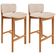 Kit 02 Banquetas Alta Para Cozinha Sala de Jantar Bar Dara L02 Linho Bege - Lyam Decor