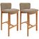 Kit 02 Banquetas Alta Para Cozinha Sala de Jantar Bar Dara L02 Bouclê Bege - Lyam Decor