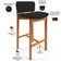 Kit 06 Banquetas Alta Para Cozinha Sala de Jantar Bar Dara L02 Suede Preto - Lyam Decor