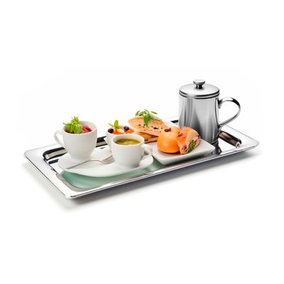 Bandeja Bar Inox Retangular 30cm Cafe Cha Bar Cafeteria 4un
