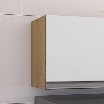 Armário Cozinha Aéreo Geladeira 60cm Basculante Leticia Amêndoa/Branco A01 - D'Rossi