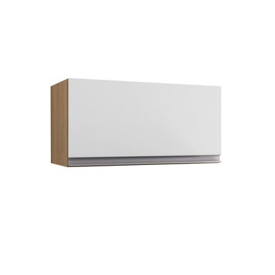Armário Cozinha Aéreo Geladeira 60cm Basculante Leticia Amêndoa/Branco A01 - D'Rossi