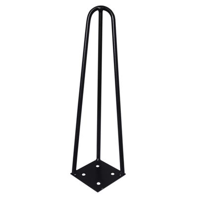 Kit 2 Pés de Metal 30 CM Hairpin Legs Mesa de Canto Rack e Puffs Preto G41