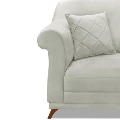 Kit 2 Poltronas Decorativas com 2 Almofadas Armstrong Veludo Prata - Gran Belo