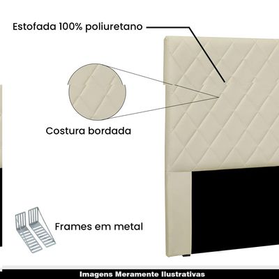 Cabeceira Decorativa Casal 1,40M Tàzio Veludo Bege - Gran Belo