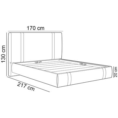 Cama Queen Flutuante Com Cabeceira 160cm Astra S04 Couríssimo Preto - Lyam Decor