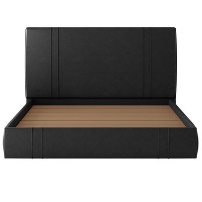 Cama Queen Flutuante Com Cabeceira 160cm Astra S04 Couríssimo Preto - Lyam Decor