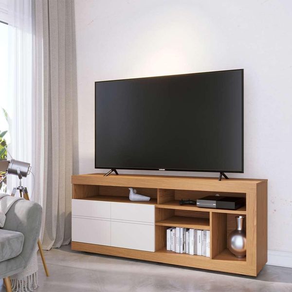Rack Bancada Deorativa 160cm Varadero Freijó/Off White G73 - Gran Belo