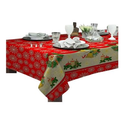 Toalha Mesa Retangular Gourmet 140x290cm Natal Sino Raner