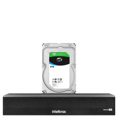 DVR 16 Canais Intelbras MHDX 1016 Multi HD - IP, HDCVI, HDTVI, AHD e Analógica Com Hd 6 TB