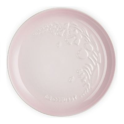 PRATO RASO LE CREUSET JARDIN 22CM SPHERE EM CERÂMICA COM RELEVO SHELL PINK  80046227770003