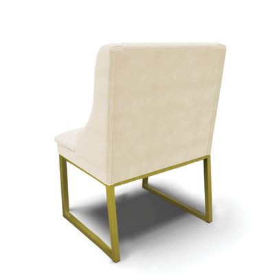 Cadeira Sala de Jantar Industrial Dourado kit 10 Liz Veludo D03 - D'Rossi Verde