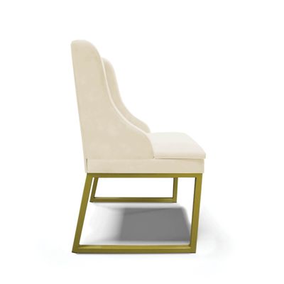 Cadeira Sala de Jantar Industrial Dourado kit 10 Liz Veludo D03 - D'Rossi Verde