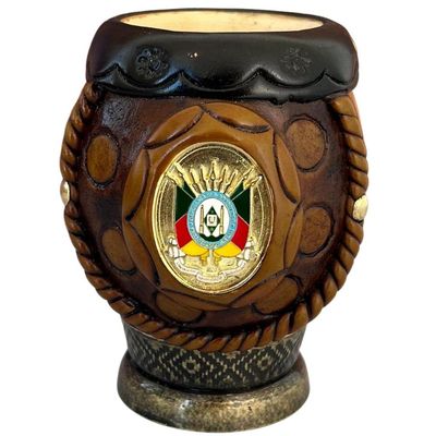 Cuia Detalhada Artesanal De Chimarrão Coquinho Para Mate Marrom