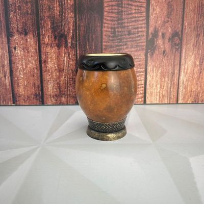 Cuia Detalhada Artesanal De Chimarrão Coquinho Para Mate Marrom
