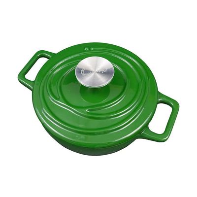 Caçarola de Ferro Fundido Esmaltado Oxford Aroma Verde 22cm Para Fogão Indução