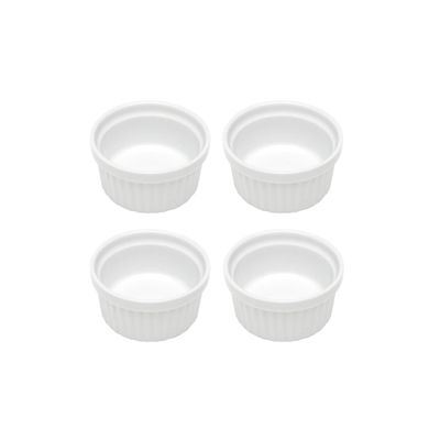 Ramequim Mini Porcelana 270ml 10cm Branco Forno 4un