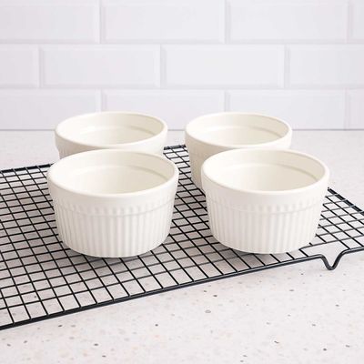 Ramequim Mini Porcelana 270ml 10cm Branco Forno 4un