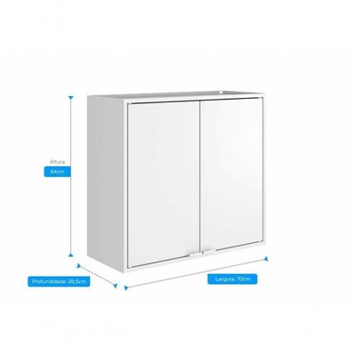 Armário Aéreo Multiúso Itatiaia Smart - 2 Portas - Branco