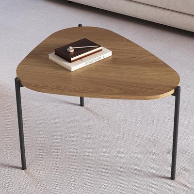 Mesa de Centro Para Sala de Estar Pés Metálicos Alta Adek A03 Hanover Preto - Lyam Decor