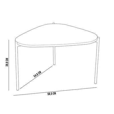 Mesa de Centro Para Sala de Estar Pés Metálicos Alta Adek A03 Hanover Preto - Lyam Decor