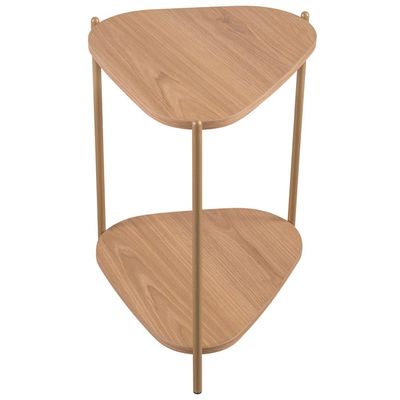 Mesa Lateral Para Sala de Estar Pés Metálicos Adek A03 Hanover Dourado - Lyam Decor
