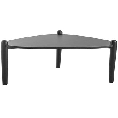 Kit 02 Mesas de Centro Para Sala de Estar Pés Madeira Trium A03 Nero Preto - Lyam Decor