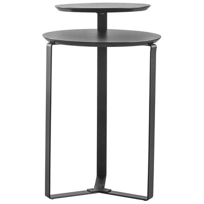Mesa Lateral Para Sala de Estar 2 em 1 Pés Metálicos Dari A03 Nero Preto - Lyam Decor