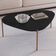 Mesa de Centro Para Sala de Estar Pés Metálicos Baixa Adek A03 Nero Dourado - Lyam Decor