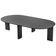 Mesa de Centro Para Sala de Estar Oval Pés Madeira Bulat A03 Nero Preto - Lyam Decor