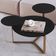 Mesa de Centro Para Sala de Estar 3 em 1 Pés Metálicos Dari A03 Nero Dourado - Lyam Decor