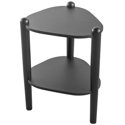 Mesa Lateral Para Sala de Estar Pés Madeira Trium A03 Nero Preto - Lyam Decor