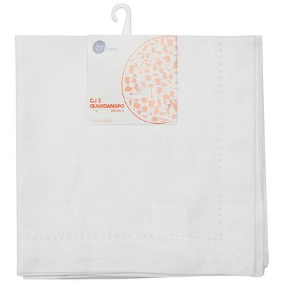 Conjunto de Guardanapos Wolff Mesa Ponto Ajour em Algodão 2 Peças Branco