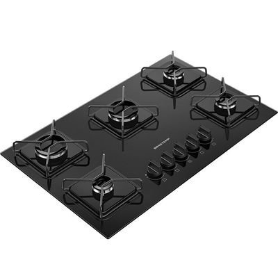 Cooktop 5 Bocas a Gás Grades de Ferro Aramado Chama Simmer BDD75BE Brastemp Preto / Bivolt