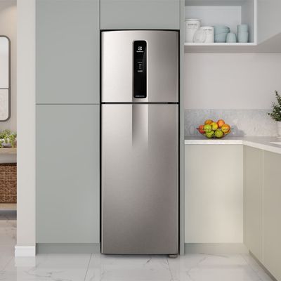 Geladeira Electrolux Frost Free Duplex Efficient com AutoSense cor Inox Look 390L (IF43S) 127V