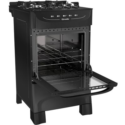 Fogão a Gás 4 Bocas Mesa de Vidro Acendimento Automático MFV4BB Mueller Preto / Bivolt