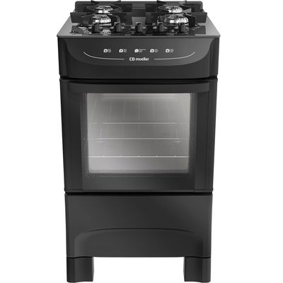 Fogão a Gás 4 Bocas Mesa de Vidro Acendimento Automático MFV4BB Mueller Preto / Bivolt