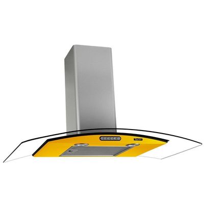 Coifa Terim Vidro Curvo Duto Slim Inox 80 cm Amarelo 220V