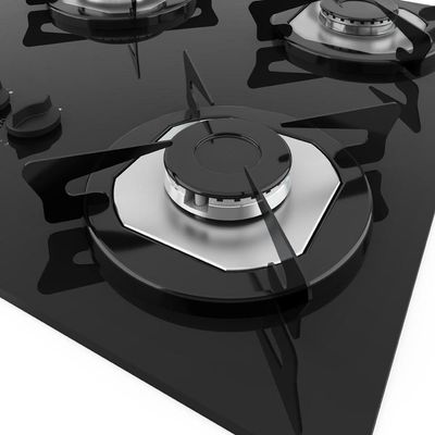 Cooktop Terim à Gás Trm 4b Vidro Preto Flange Inox Preto Bivolt