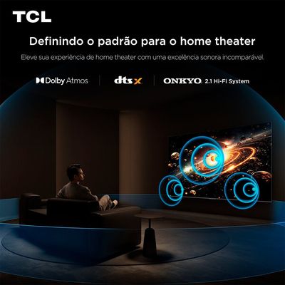 Smart TV 75 AI 4K UHD QLED Mini LED Android TV 75C6K TCL Preto / Bivolt